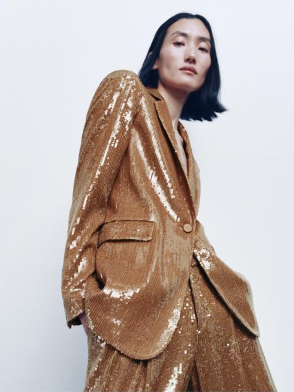 Zara Sequin oversized blazer NEW